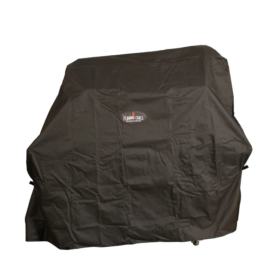 Cover for Parrilla Stlye Argentine BBQ Grills | Multiple Sizes showing the flaming coals one on front view