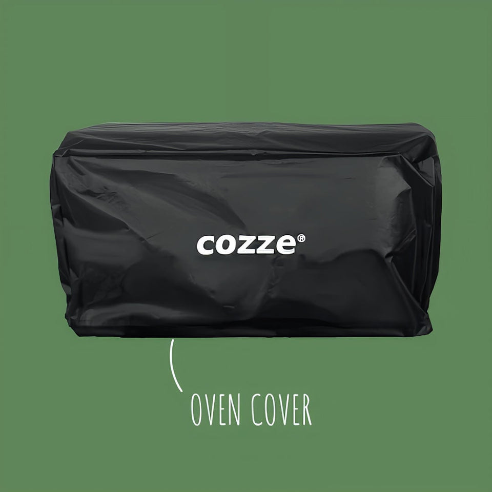 Pizza Oven Cover Cozze close up view on green background