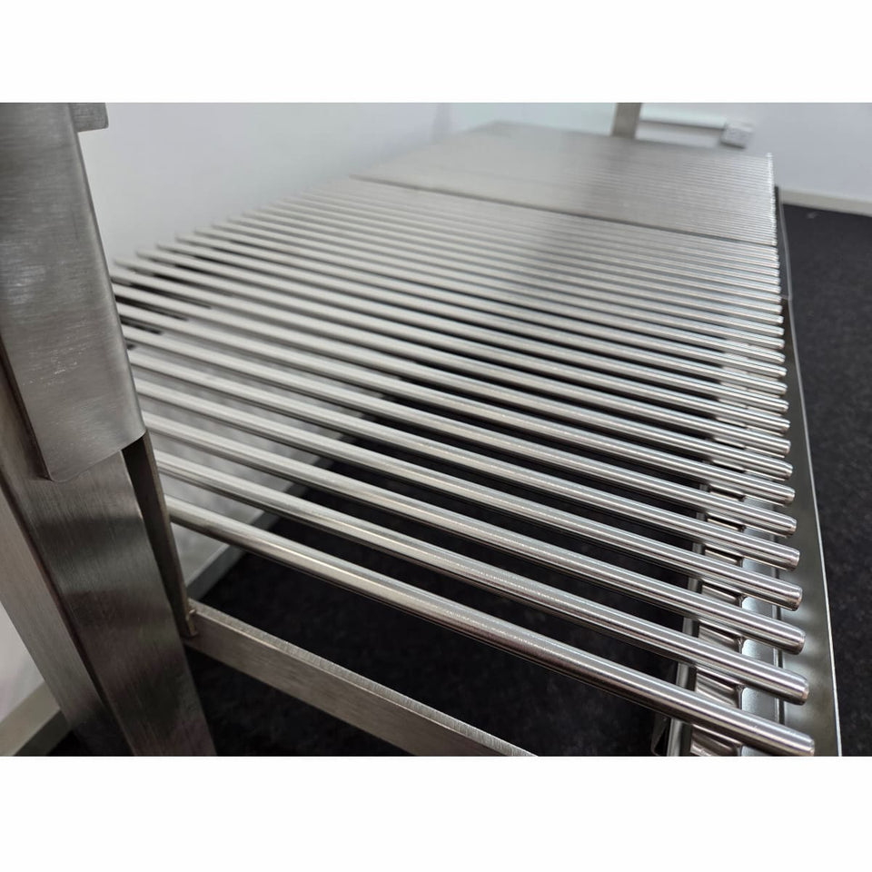 Replacement V-grate & BBQ Rod Grills for OLA Grills Parrilla Argentine showing the bbq rod grill on a unit