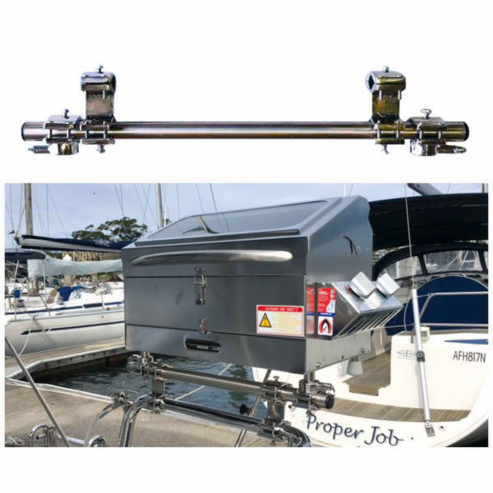 Marine BBQ Holders & Mounts for Galleymate Range | Rails | Rods | Decks showing the rail spacer mount