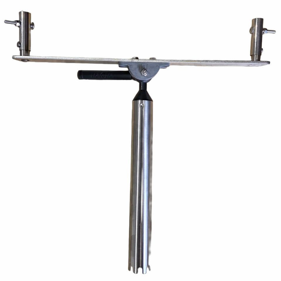 Marine BBQ Holders & Mounts for Galleymate Range | Rails | Rods | Decks showing the rod mount from the front view