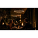 Herschel Ibiza Zero-Light Outdoor Infrared Heater with LED Lighting showing 2 people ina  restaraunt eating under one
