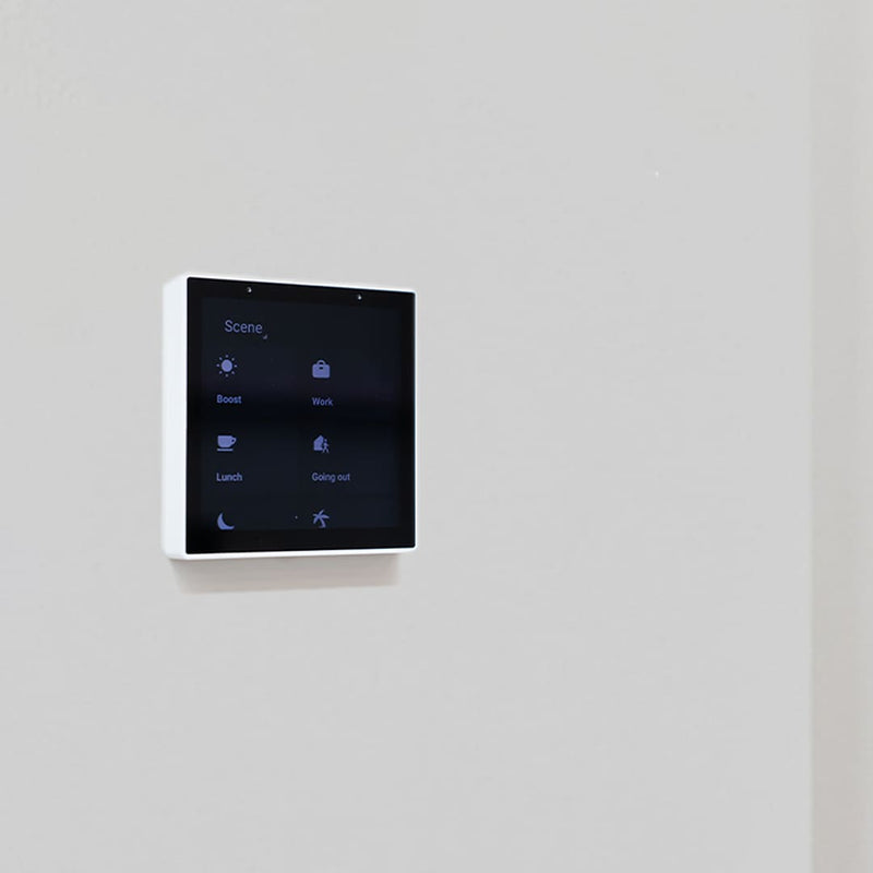 Herschel Touch Screen Control Centre – Smart Life Whole-Home Heating Control on a  wall close up