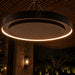 Herschel Ibiza Zero-Light Outdoor Infrared Heater with LED Lighting in a restaraunt