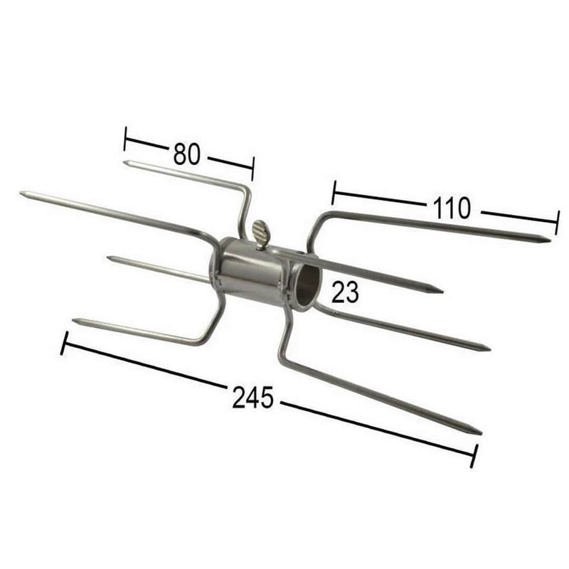 Chicken & Roast Prongs for Rotisserie | 22 mm showing the dimensions