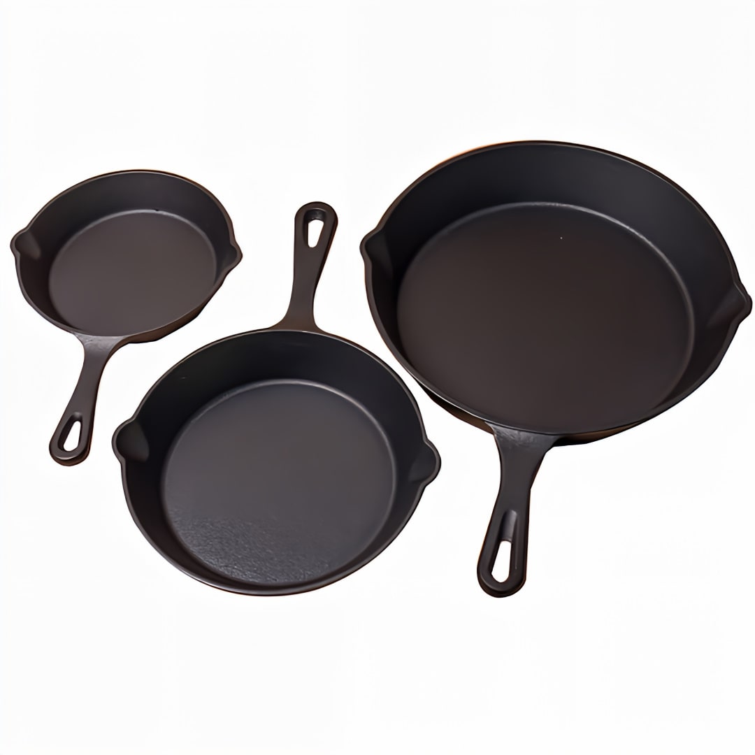 3 Piece Cast Iron Pan Set | BBQ & Camping
