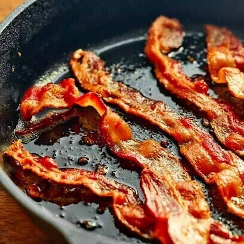 3 Piece Cast Iron Pan Set | BBQ & Camping with bacon cooking