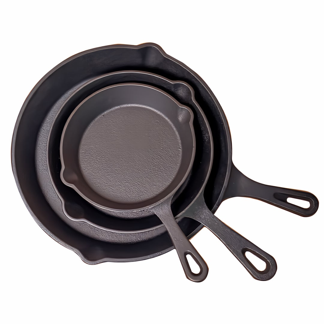 3 Piece Cast Iron Pan Set | BBQ & Camping