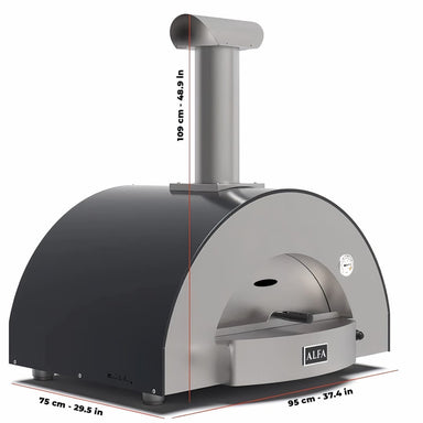 Alfa Classico 2 Pizze | Gas & Wood Fired  showing dimensions