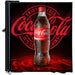 Official Coca Cola & Fanta Mini Bar Fridge With Opener - 46L showing a side view of the black coke bottle