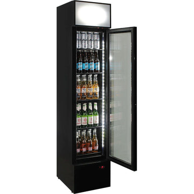 Bar Fridge | 160 Litre Upright door open full of drinks
