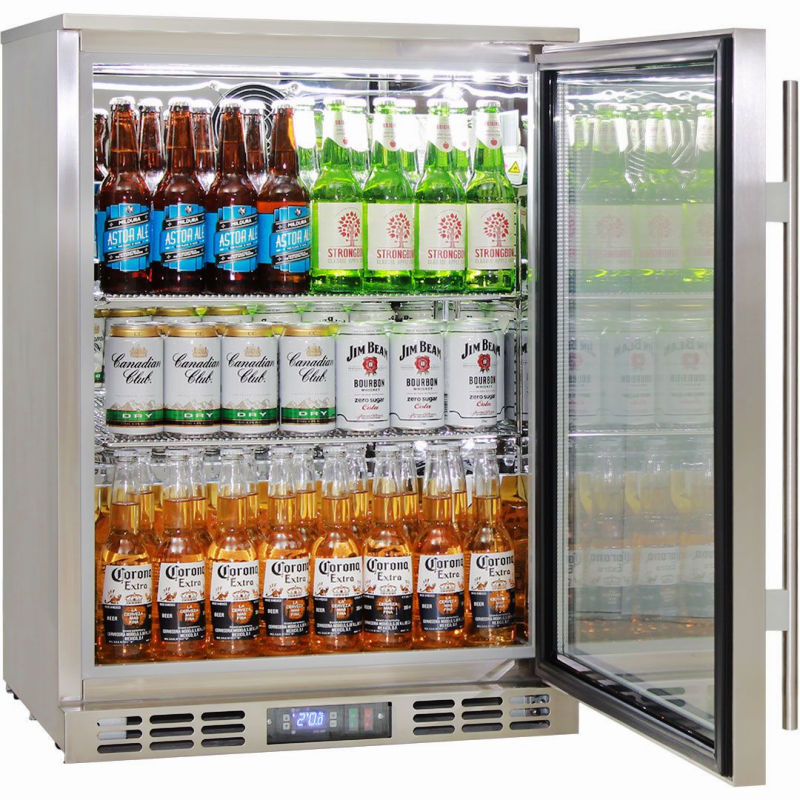 Bar Fridge | 129 Litre Alfresco door open and full of drinks