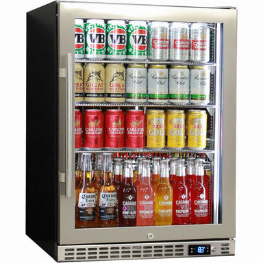 Bar Fridge | 164 Litre Alfresco door closed full of drinks, left hinged