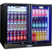 Bar Fridge | 2 Door Alfresco | Schmick SK206 doors closed with blue LED lights