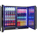 Bar Fridge | 2 Door Alfresco | Schmick SK206 doors open with blue led lights on