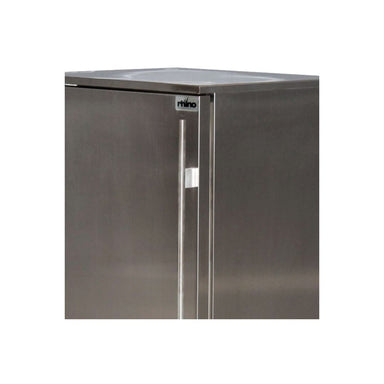 Bar Fridge | Single Door Alfresco | Rhino Solid Door close up of rhino branding