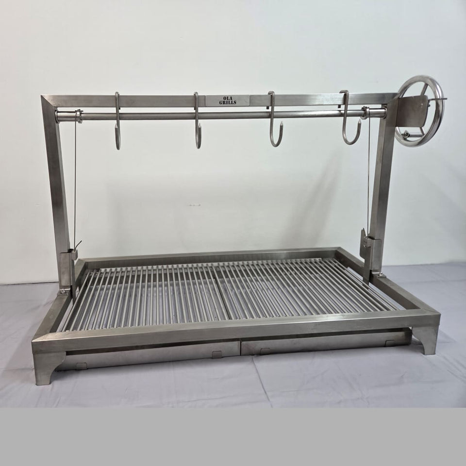Meat Hooks Designed For Parrilla Argentine BBQ Grills showing 4 hooks on the par120TOP parrilla bbq