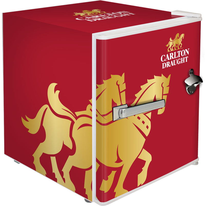Bar Fridge | 46 Litre Beer Branded | Multiple Brands showing a side view of the carlton draught