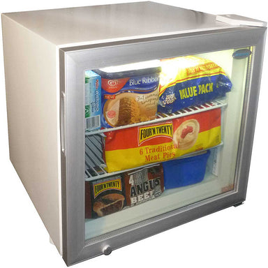Mini Glass Door Freezer | 50 Litre - Model SD50 showing it full of food
