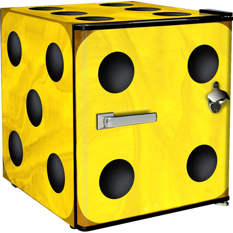 Multi Design Mini Bar Fridge - A Great Gift Idea - 46 L | BC46 showing the yellow dice