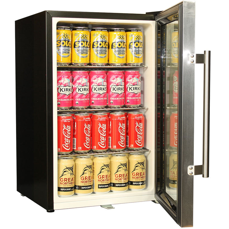 Sub-Tropical Glass Door Mini Bar Fridge | 70 L | EC68-SSH right hinge model with the door open