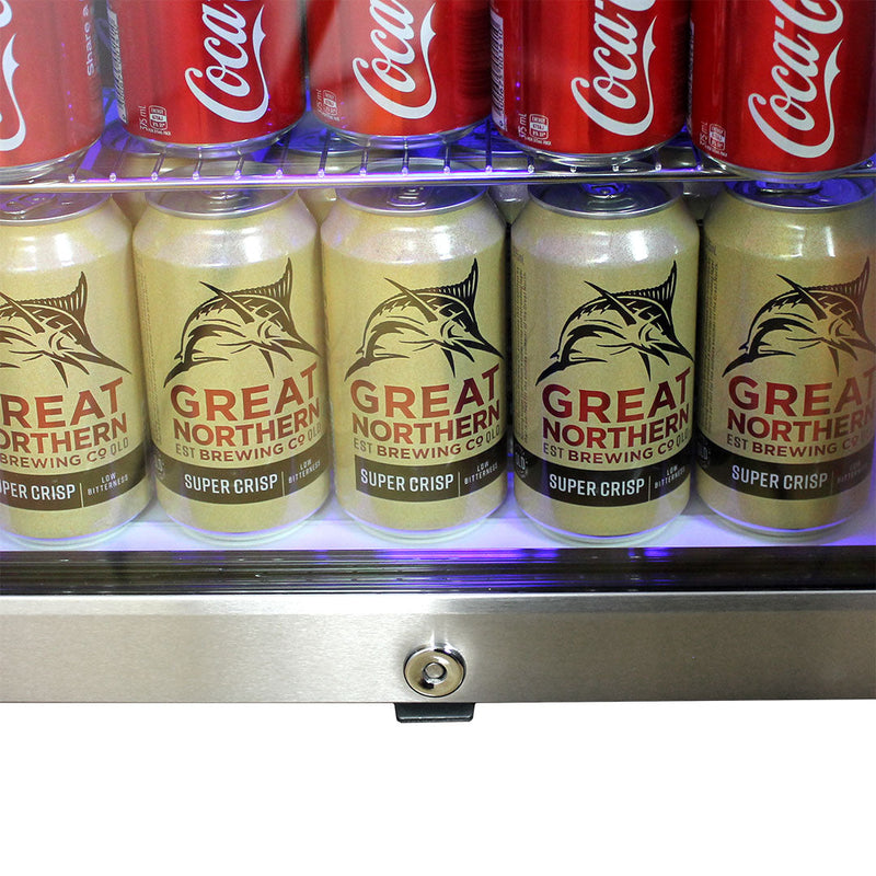 Sub-Tropical Glass Door Mini Bar Fridge | 70 L | EC68-SSH showing a close up of the door lock