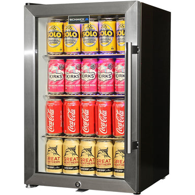Sub-Tropical Glass Door Mini Bar Fridge | 70 L | EC68L-SSH showing the left hinge model with the door handle on the right