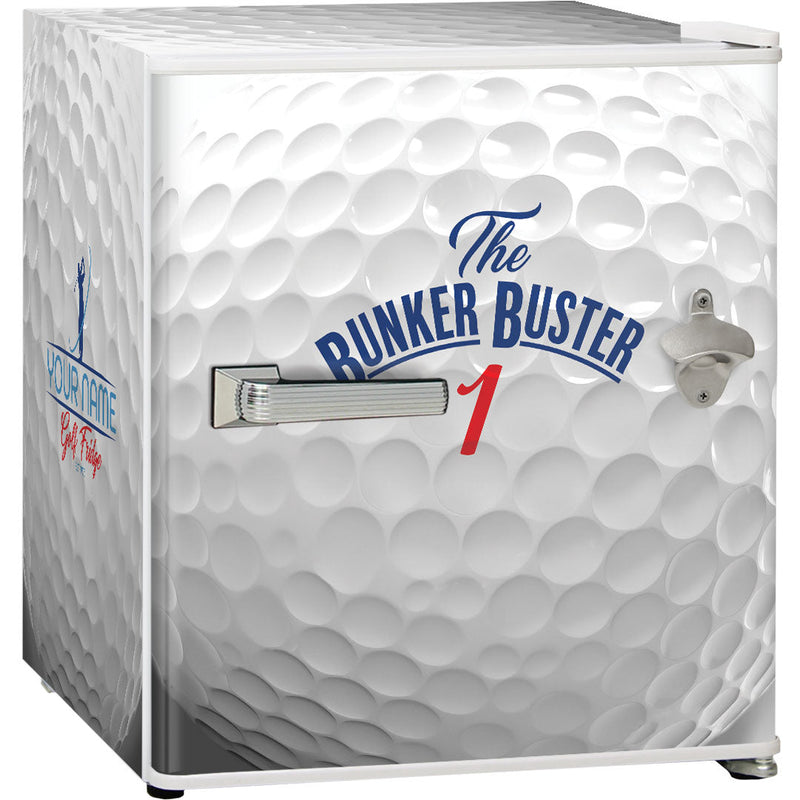 Sports Design Mini Bar Fridge With Handle And Opener - 46L showing golf model