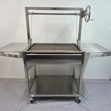 Parrilla Argentine BBQ with Firebricks | 100% 304 Stainless | BBQ Rod Model with the grill down