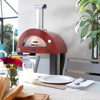 Pizza Oven Stand with Wheels view of stand with moderno 3 oven on top