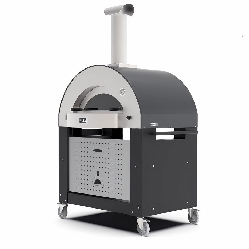 Pizza Oven Stand with Wheels showing classico 4 oven on top