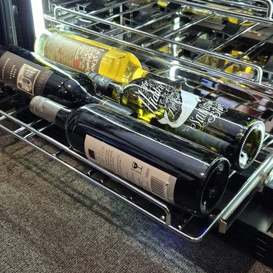 Mini Slide Out Wine Shelf (Half Size) - Schmik SK Models showing the half shelf with 4 wine bottles in it
