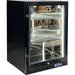 Slide Out Flat Shelves | Cans & Bottles | Schmick SK Models showing them insdie a fridge with the door closed and fridge empty