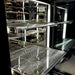 Slide Out Flat Shelves | Cans & Bottles | Schmick SK Models close up of the shelves empty and pulled outside the fridge
