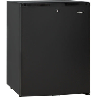 Silent 60 Litre Motel Quiet Mini Bar Fridge With Solid Door - 60 L -DW60E showing the solid black door with lock