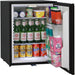Silent 60 Litre Motel Quiet Mini Bar Fridge With Solid Door - 60 L -DW60E with the door open full of drinks