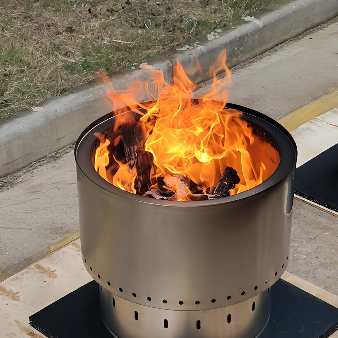 Smokeless Fire Pit With FREE Grill, Lid and Carry Bag