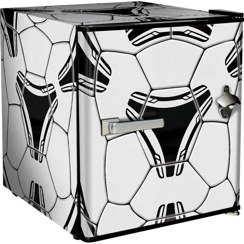 Sports Design Mini Bar Fridge With Handle And Opener - 46L showing the soccer ball model with no name