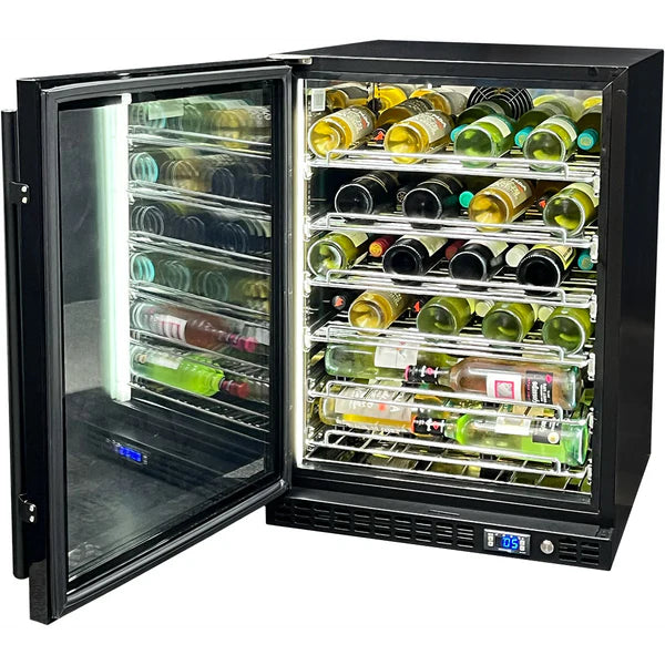 Slide Out Wine Shelves with Saddles (Full Size) | Schmick SK Models with the shelves full in the sk156 fridge