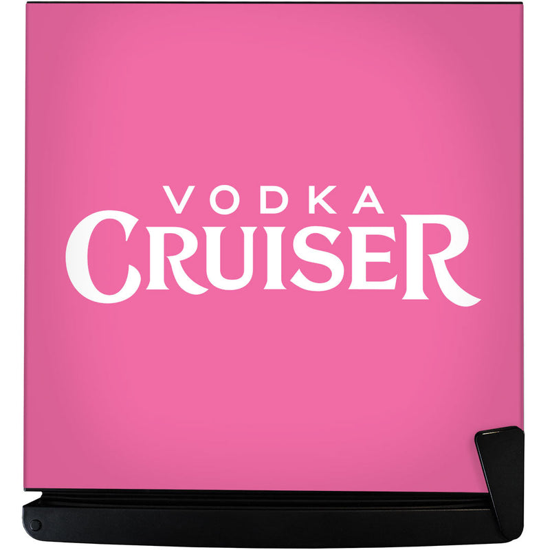Retro Mini Bar Fridge 70 Litre Beer Branded With Opener showing the top view of the vodka cruiser model