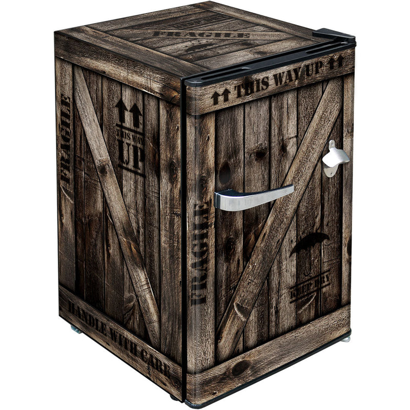 Bar Fridge | 70 Litre Retro Design Gift Ideas | BC70B showing the standard wood crate model
