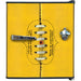 Sports Design Mini Bar Fridge With Handle And Opener - 46L showing the yellow football front