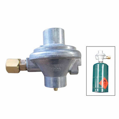 Quick-Connect Brass Fitting (3/8 SAE) & Disposable Bottle Regulator showing the disposable bottle regulator