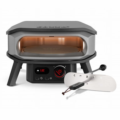 Pizza Oven Premium Rotate Electric 13″ & 17″ — Rotating Stone showing the unit with the door off