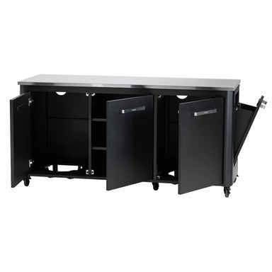 1800 mm Three Door Outdoor Kitchen | Modular | Cozze with all the doors open