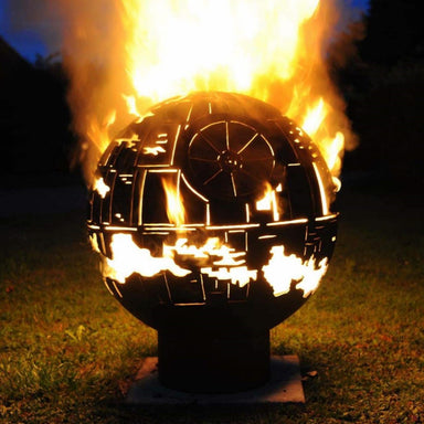 Outdoor Globe Fire Pits | World | ANZAC | Death Star | Leaf showing the death star with fire in it