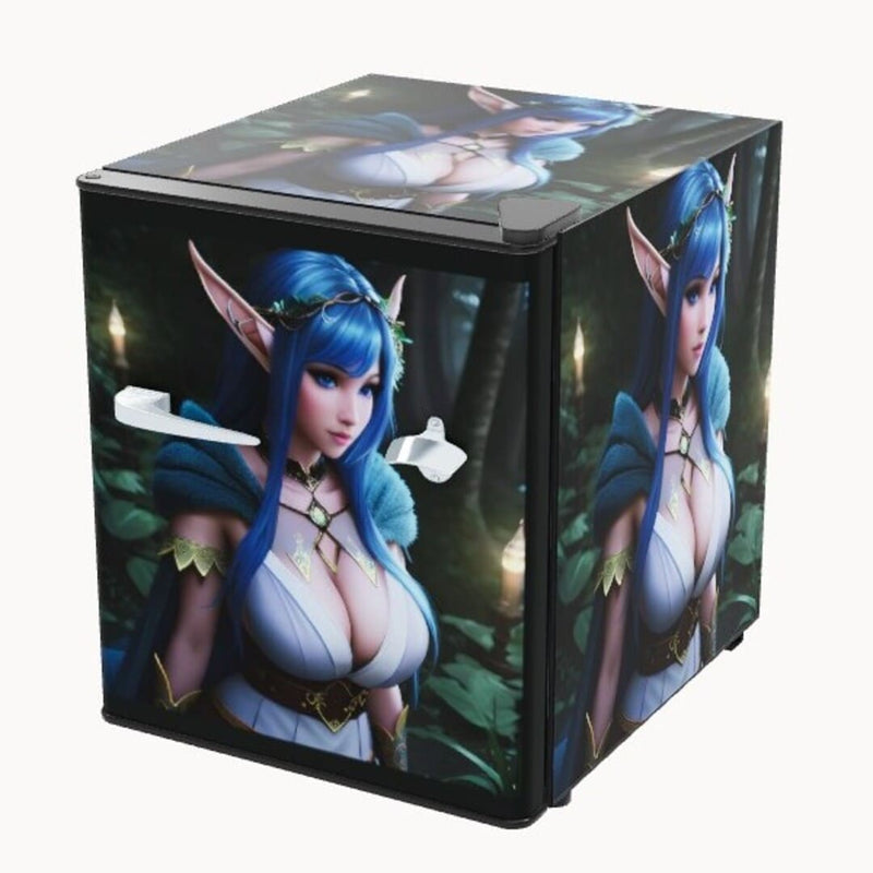 Custom 46L Retro Bar Fridge | Design Your Own Mini Fridge - 3D Viewer showing an elf fridge