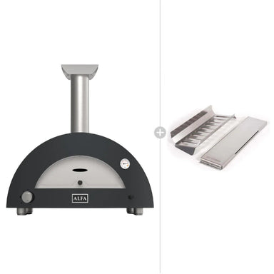 Pizza Oven | Alfa Forni Moderno 2 Pizze | Gas & Wood showing the grey with the hybrid kit