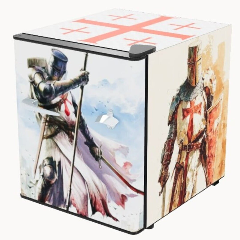 Custom 46L Retro Bar Fridge | Design Your Own Mini Fridge - 3D Viewer showing a knight fridge