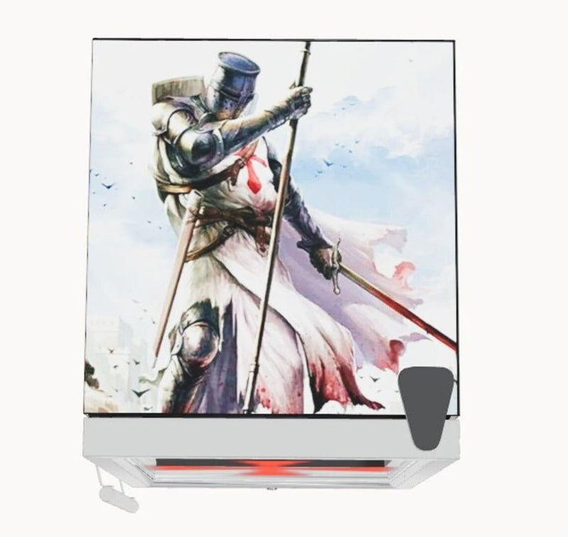 Custom 3D Bar Fridge Builder Australia | Design Your Own Fridge showing the top of a knights templar fridge